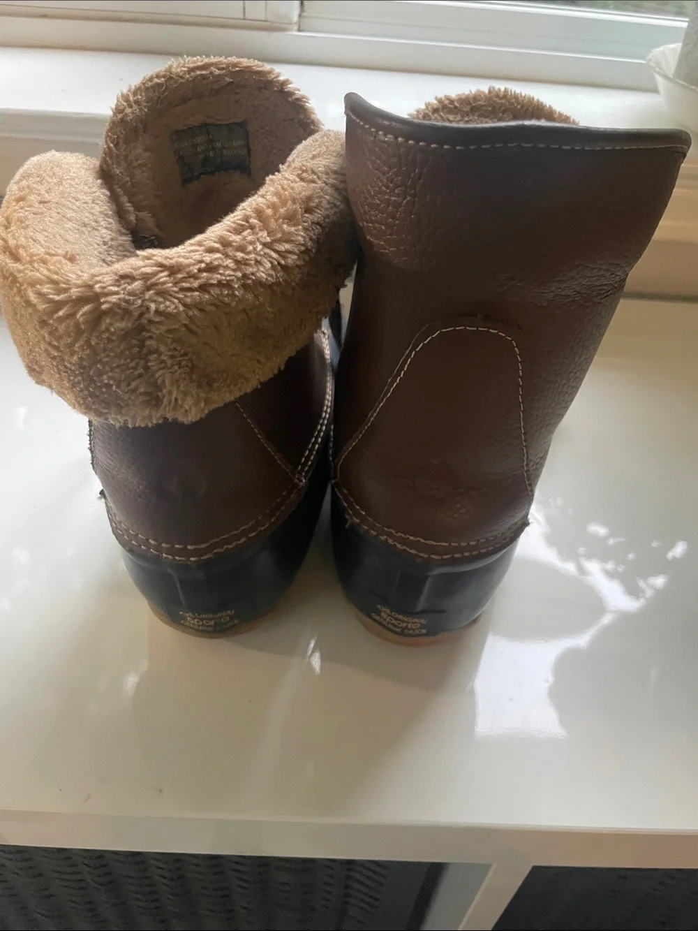 Sporto Brown and Black Womens Insulated Rain Snow Boots
